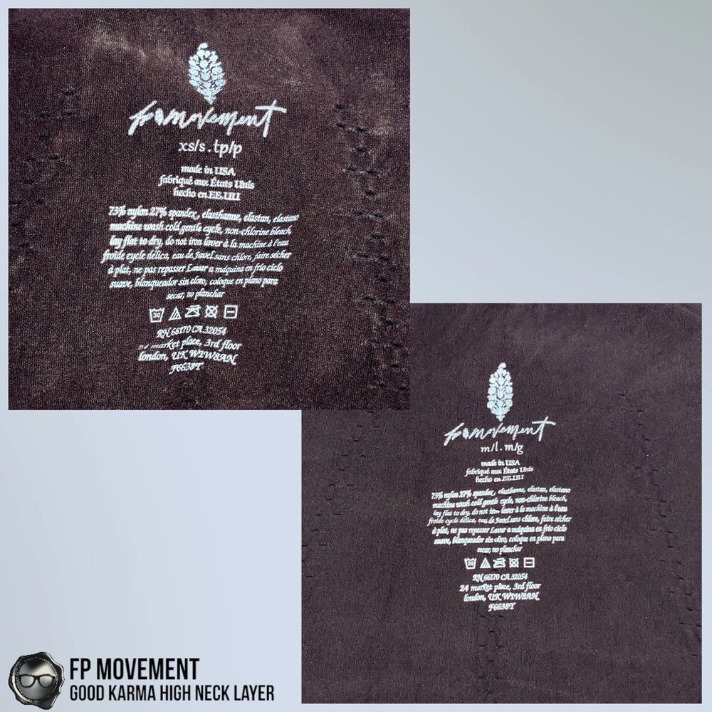 FP MOVEMENT GOOD KARMA HIGH NECK LAYER TOP IN WASHED BLACK COMPRESSIVE WORKOUT - Picture 9 of 13